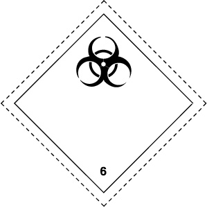 Наклейка Клаас 6,  "Инфекционные вещества".подкласс 6.2